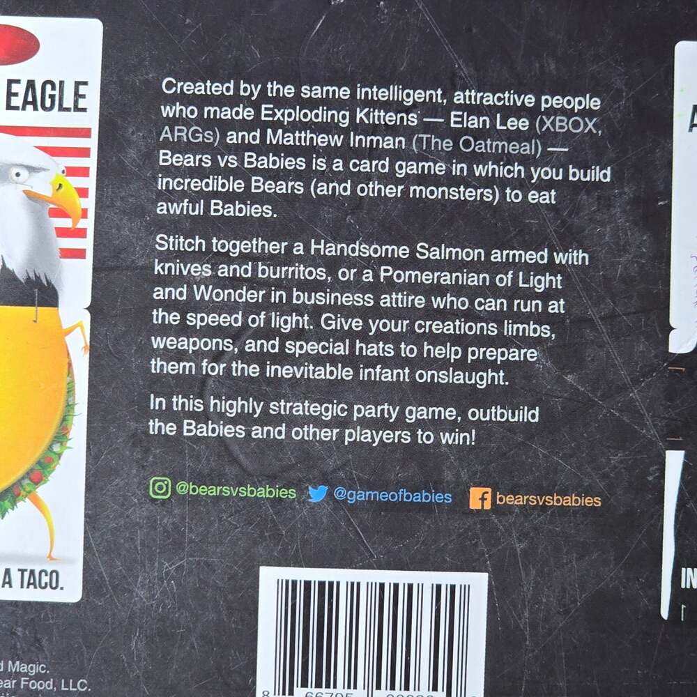 Bears vs Babies Furry Box Ed by Exploding Kittens Card Game Like New Adult Fun - Picture 9 of 11